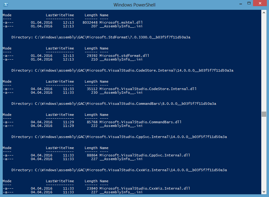 Direcotry Listing PowerShell
